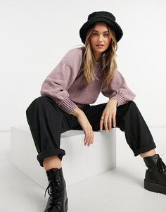 Фиолетовый джемпер с эффектом кислотной стирки и декоративными швами ASOS DESIGN-Сиреневый