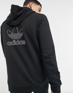 Худи черного цвета с принтом на спине adidas Originals-Черный цвет