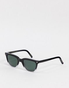 Квадратные солнцезащитные очки унисекс в оправе с градиентом от черного до прозрачного цвета Monokel Eyewear Robotnik ECO-Черный