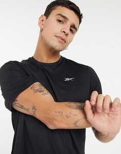 Черная футболка с маленьким логотипом Reebok Training-Черный