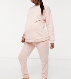 Розовый комплект из базового свитшота и джоггеров ASOS DESIGN Maternity-Розовый цвет