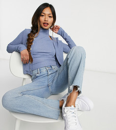 Приталенный кардиган из фактурного трикотажа на пуговицах от комплекта Fashion Union-Голубой