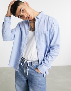 Голубая oversized-рубашка из органического денима в стиле 90-х ASOS DESIGN-Голубой