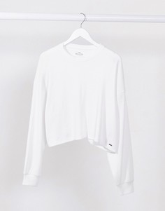 Белый фактурный топ с запахом Hollister-Серый