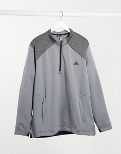 Серый свитшот с короткой молнией adidas Golf Cold Rdy