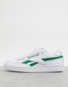 Кроссовки в белом и зеленом цвете Reebok Classics Club C Revenge-Белый