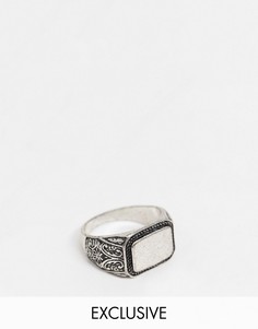 Серебристое кольцо-печатка Reclaimed Vintage inspired-Серебристый