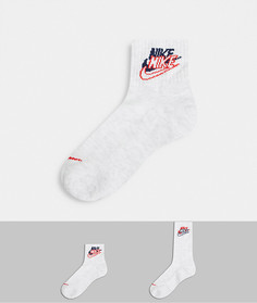 Набор из двух пар белых носков Nike Heritage-Белый