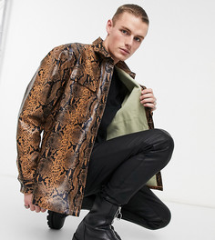 Рубашка из искусственной кожи с анималистичным принтом Reclaimed Vintage Inspired-Серый