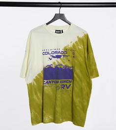 Футболка зеленого цвета с эффектом деграде и принтом "colorado" Reclaimed Vintage inspired-Зеленый
