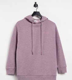 Окрашенный меланжевый худи в стиле oversized от комплекта COLLUSION-Сиреневый