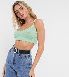 Зеленый вязаный бралетт в клетку Reclaimed Vintage Inspired-Зеленый цвет