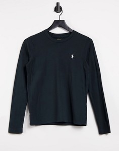 Черный лонгслив с логотипом Polo Ralph Lauren-Черный цвет