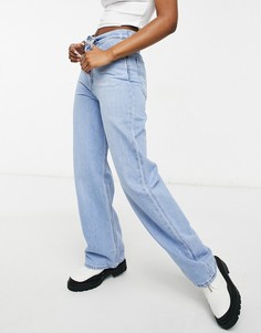 Светло-голубые выбеленные широкие джинсы с завышенной талией Levis-Голубой Levis®