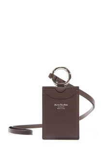 Темно-коричневый кожаный картхолдер Acne Studios