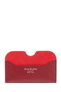 Бордовый кожаный картхолдер Acne Studios