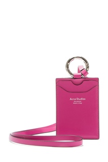 Кожаный картхолдер цвета фуксия Acne Studios
