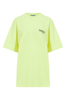 Ярко-желтая футболка с логотипом Balenciaga