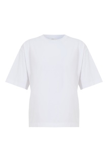Короткая белая футболка из хлопка Acne Studios