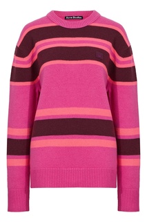Розовый шерстяной джемпер в полоску Acne Studios