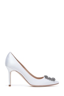 Белые туфли Hangisi Satin 90 Manolo Blahnik