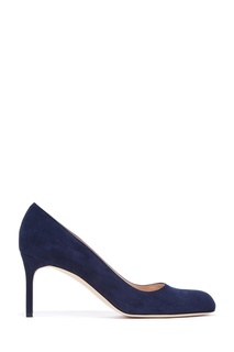 Темно-синие замшевые туфли BBR Suede 70 Manolo Blahnik