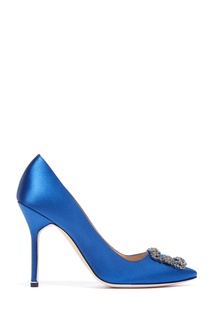 Синие туфли Hangisi Satin 105 Manolo Blahnik