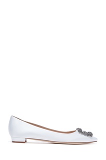 Белые балетки Hangisiflat 10 Manolo Blahnik