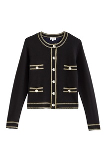 Черный кардиган с золотистой отделкой Claudie Pierlot