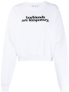 Off-White укороченная толстовка с принтом Boyfriends