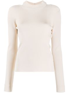 Helmut Lang трикотажный топ в рубчик с вырезами