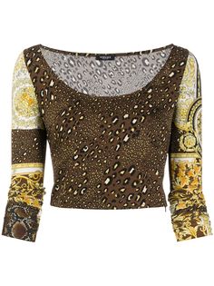 Versace топ с принтом Barocco Patchwork