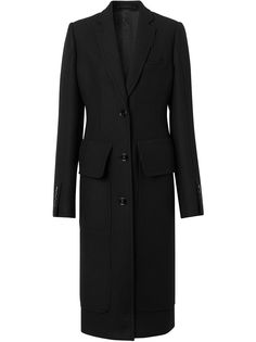 Burberry однобортное пальто строгого кроя