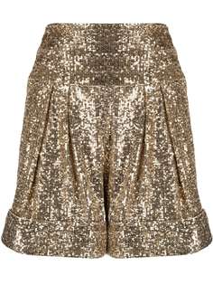Balmain шорты с завышенной талией и пайетками