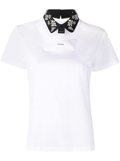 Pinko футболка с кристаллами и логотипом