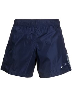 Off-White logo-print swim shorts