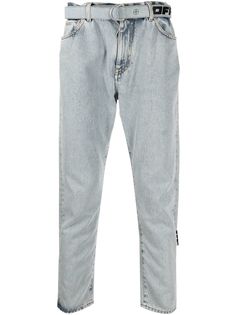 Off-White bleach-wash denim jeans