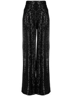Balmain брюки с завышенной талией и пайетками