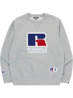 A BATHING APE® толстовка с круглым вырезом из коллаборации с Russell