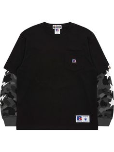 A BATHING APE® футболка Colour Camo College из коллаборации с Russell