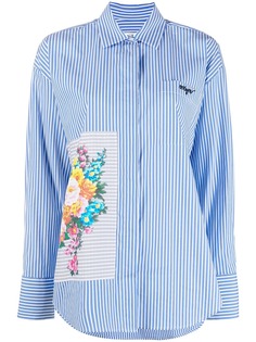MSGM рубашка в полоску с цветочным принтом