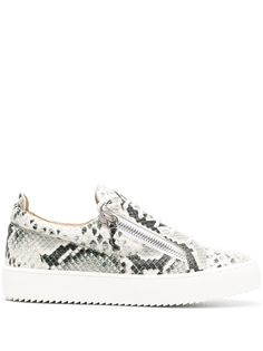 Giuseppe Zanotti кеды на шнуровке со змеиным принтом