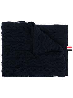 Thom Browne 4-Bar merino knit scarf