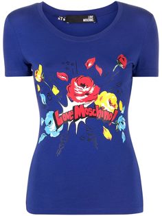 Love Moschino футболка кроя слим с цветочным принтом