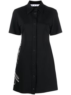 Off-White платье-рубашка мини с логотипом