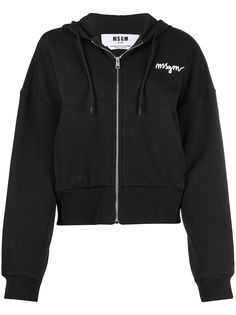 MSGM худи на молнии с вышитым логотипом