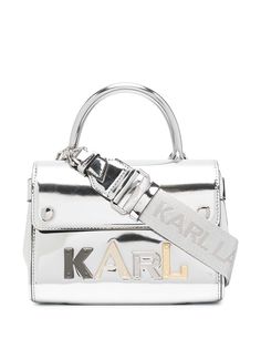 Karl Lagerfeld сумка-тоут с эффектом металлик и логотипом