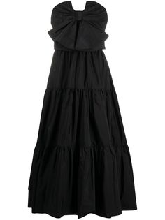 RED Valentino атласное платье миди с бантом
