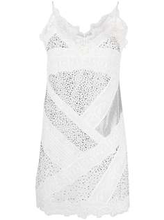 Ermanno Scervino кружевное платье мини с заклепками