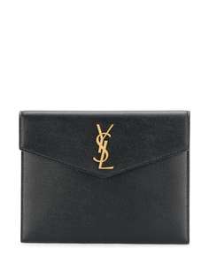 Saint Laurent клатч-конверт с декором Monogram